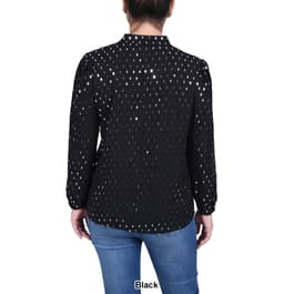 eLLa】dobby dot organdy blouse (black)-