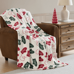 Hallmark Mittens Plush Holiday Throw Blanket