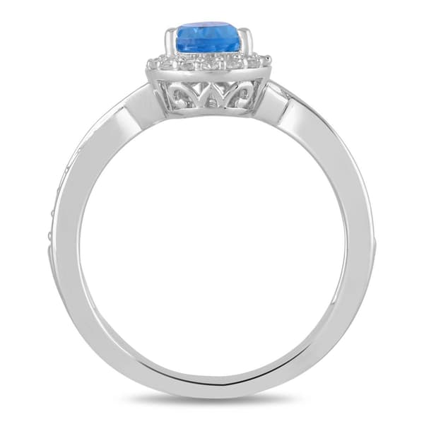 Nova Star® Silver-Sterling Lab Grown Diamond Gemstone Ring