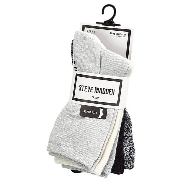 Womens Steve Madden 5pk. Marled Super Soft Crew Socks - image 