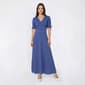 Womens Perceptions Short Sleeve V Neck Dot Midi Dress - image 1