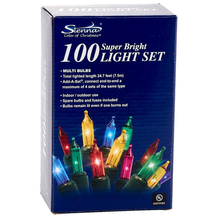 Sienna Super Bright Multi Color 100 Light Set