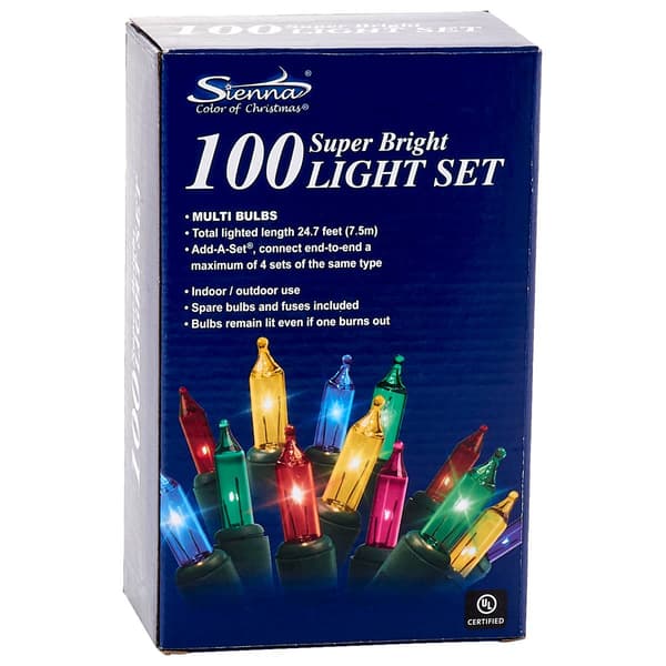 Sienna Super Bright Multi Color 100 Light Set - image 
