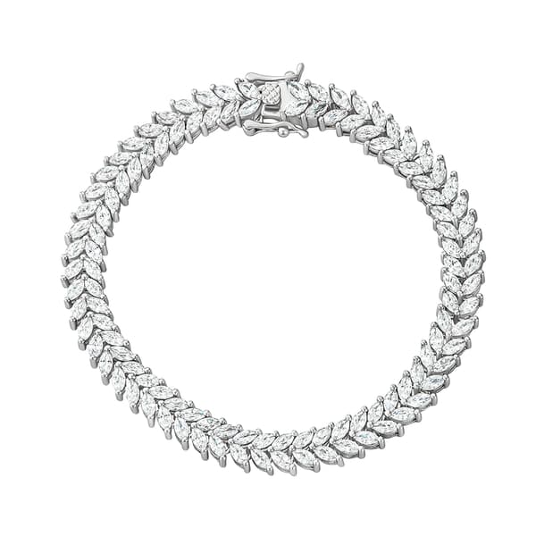 Cubic Zirconia Double Row Marquise Bracelet - image 