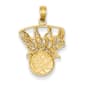 Gold Classics(tm) 14kt. Swoosh Basketball & Net Pendant - image 1