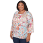 Plus Size Alfred Dunner Classics 3/4 Sleeve Paisley Floral Blouse - image 3