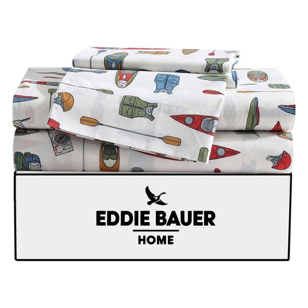 Eddie Bauer Kayak Adventure Cotton Percale Sheet Set