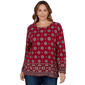 Plus Size Ruby Rd. English Countryside Medallion Border Blouse - image 1