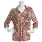 Womens Emily Daniels  3/4 Sleeve Button Down Leopard Disco Blouse - image 1