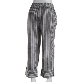 Womens Napa Valley 23in. Pull On Stripe Linen Capri Pants