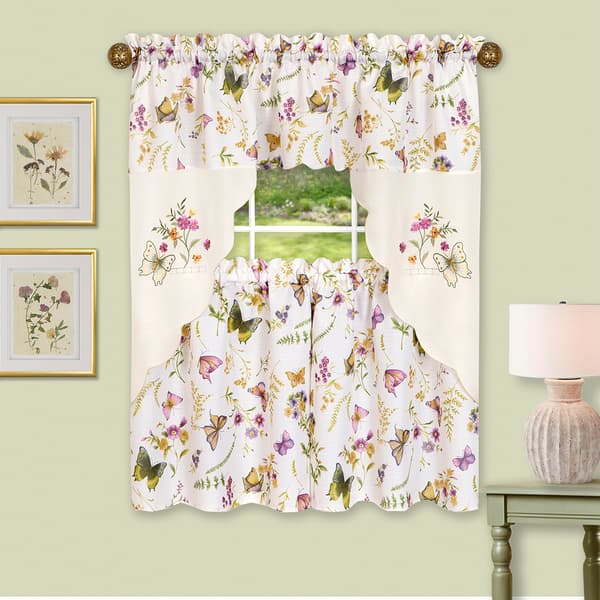 Achim Enchanted Embellished Tier And Swag Set - image 