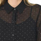 Womens Cece Long Sleeve Rhinestone Button Front Blouse - image 3