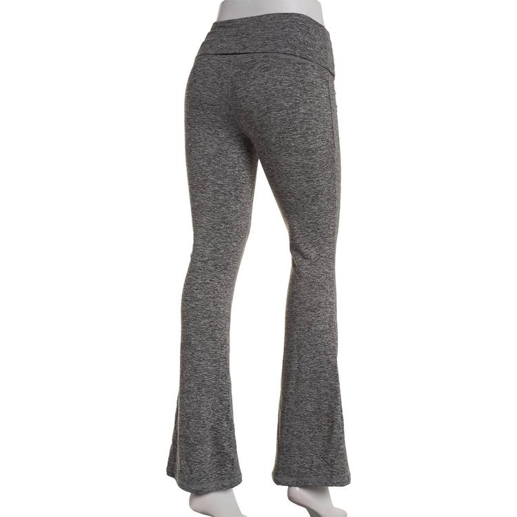Juniors No Comment Ultra Soft Marled Fold Over Flare Leggings