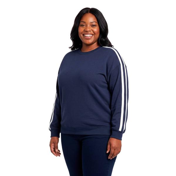 Plus Size Mountain Ridge Long Sleeve Double Stripe Sweatshirt - image 