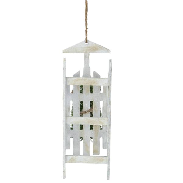 Northlight Seasonal White Wood Sled Christmas Ornament
