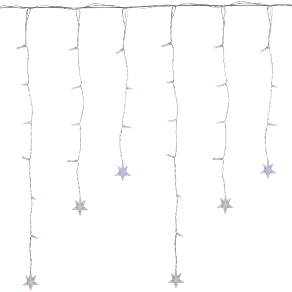 Northlight 29.5ft. LED Multi-Color Stars Icicle Christmas Lights