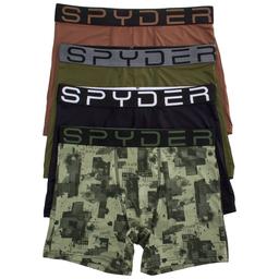 Mens Spyder 4pk. Nylon Mesh Boxer Briefs - Black/Green Camo