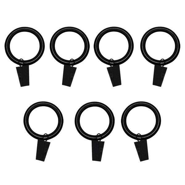 Clip Rings for 5/8-3/4in. Curtain Rod - Black - image 