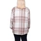 Plus Size NY Collection Brushed Twill Plaid Shacket- Tan/White - image 2