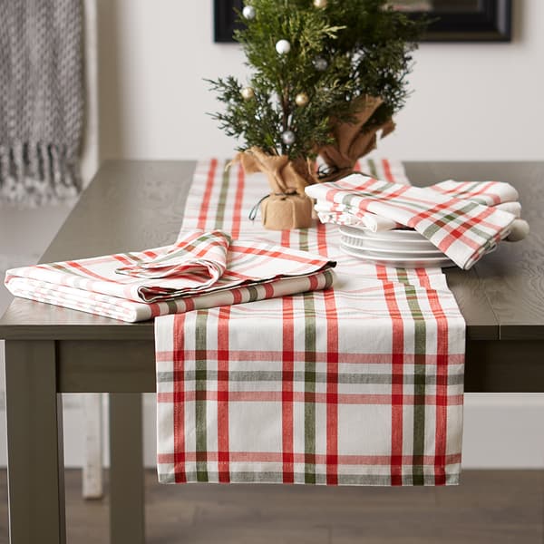 DII® Nutcracker Plaid Table Runner