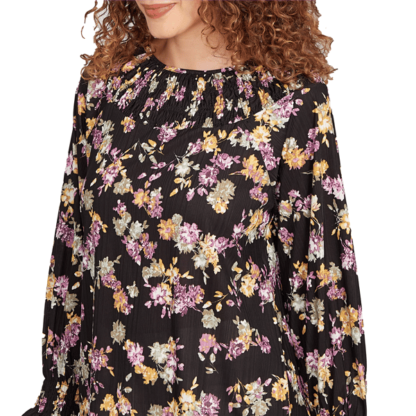 Petite Emaline Deerfield Onion Skin Floral Smock Blouse