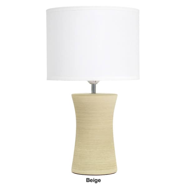 Simple Designs Ceramic Hourglass Table Lamp