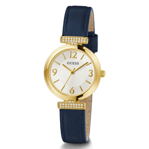 Womens GUESS Gold-Tone Crystal Watch - GW0614L5