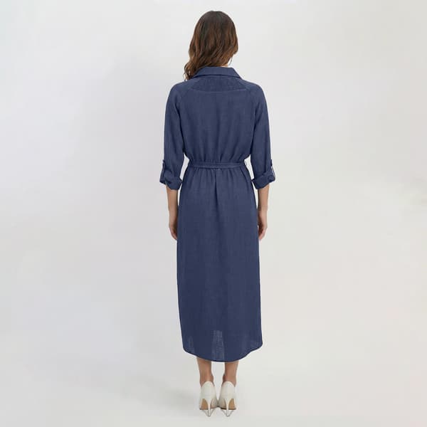 Womens Emma & Michele Roll Tab Sleeve Shirtdress