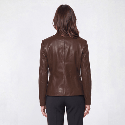Womens Kasper Long Sleeve Zipper Solid Motorcycle Jacket