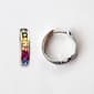 Splendere Rainbow Cubic Zirconia Huggie Hoops - image 1