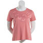 Womens Hasting & Smith Short Sleeve Scoop Neck w/Applique Flowers - image 1