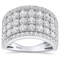 Nova Star(R) Sterling Silver Lab Grown Diamond Wave Ring