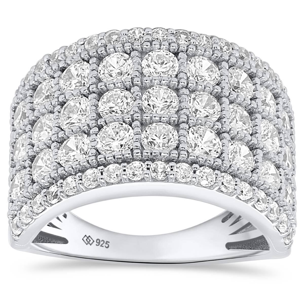 Nova Star(R) Sterling Silver Lab Grown Diamond Wave Ring