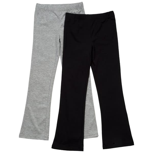 Girls (7-14) Sweet Butterfly(R) 2pk. Solid/Marled Flare Leggings - image 