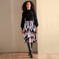 Womens Nina Leonard Mock Neck Geometric Bottom Fit & Flare Dress - image 2