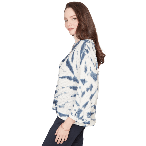 Petite Skye’s the Limit Fresh Start 3/4 Sleeve Tie Dye Sweater