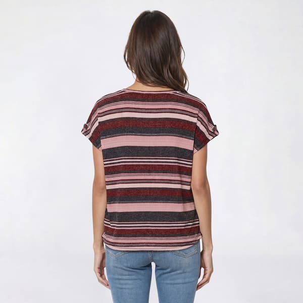 Womens Cure Extended Dolman Sleeve Texture Stripe Blouse