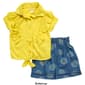 Girls &#40;4-6x&#41; One Step Up Ruffle Top & Daisy Denim Shorts Set - image 3