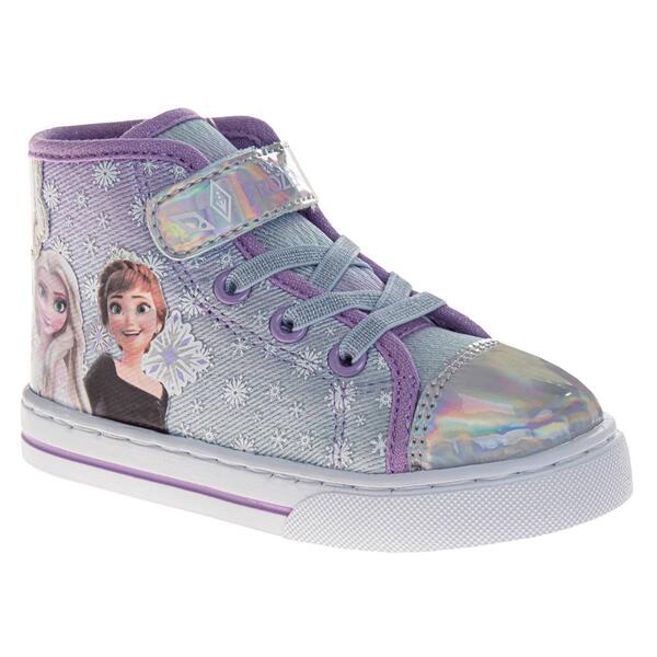 Little Girls Disney Frozen Anna and Elsa High-Top Sneakers - image 