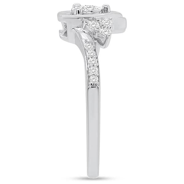 Nova Star® Sterling Silver 1/4ctw. Lab-Grown Diamond Heart Ring