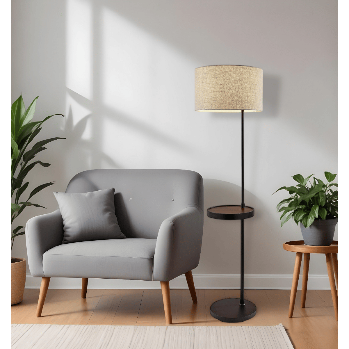 HomeRoots Tray Table Floor Lamp