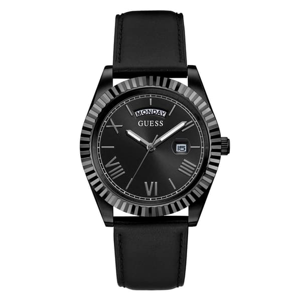 Mens Guess Black Coin Edge Bezel Watch - GW0353G1 - image 