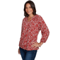 Petite Ruby Rd. Romance On The Ranch Ruffle Neck Floral Blouse - image 3