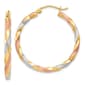 Gold Classics&#40;tm&#41; 14kt White & Rose Twist Hoop Earrings - image 1