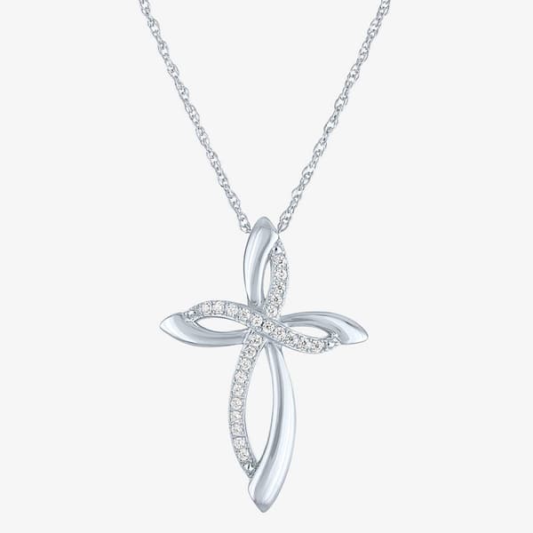 Nova Star(R) Sterling Silver Lab Grown Diamond Cross Pendant - image 