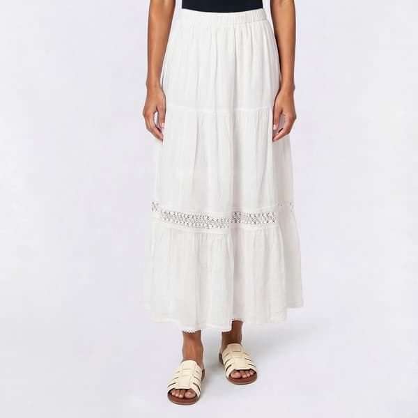 Juniors Wallflower Gauze Lace Trim Maxi Skirt