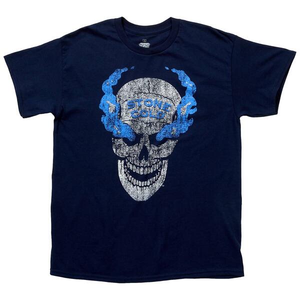 Young Mens Stone Cold WWE&#40;R&#41; Short Sleeve Graphic Tee - Navy - image 