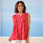 Womens Napa Valley Sleeveless Stars Pleat Knit Henley - image 1