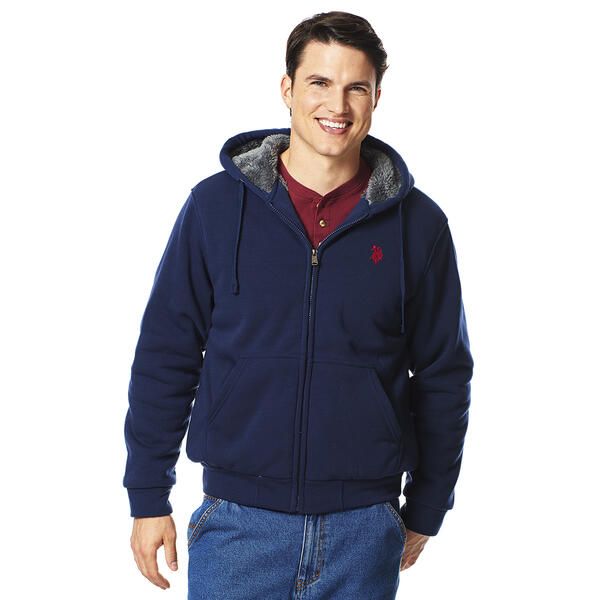Mens U.S. Polo Assn.&#174; Solid Sherpa Lined Hoodie