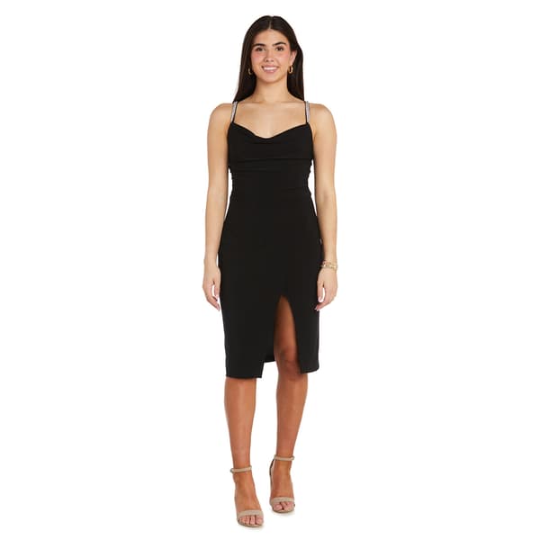 Womens R&M Richards Sleeveless Drape ITY Front Slit Dress - image 